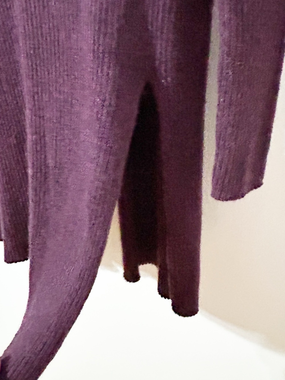Max Studio Plum Open-Front Ribbed Cardigan - Picture 6 of 8